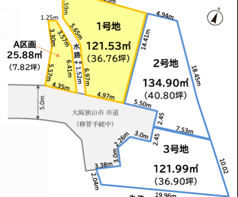 狭山池尻中2丁目/限定３区画分譲！